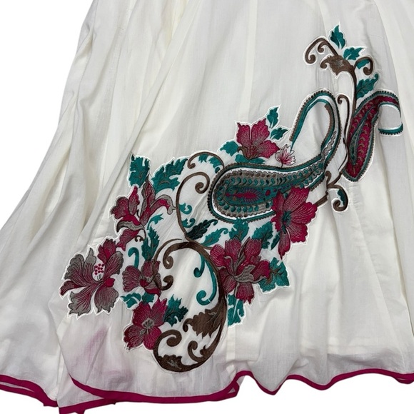 Vintage Long Sleeve Maxi Dress, Boho Style Embroidery, Fits 8-10 Full Length - Picture 9 of 14